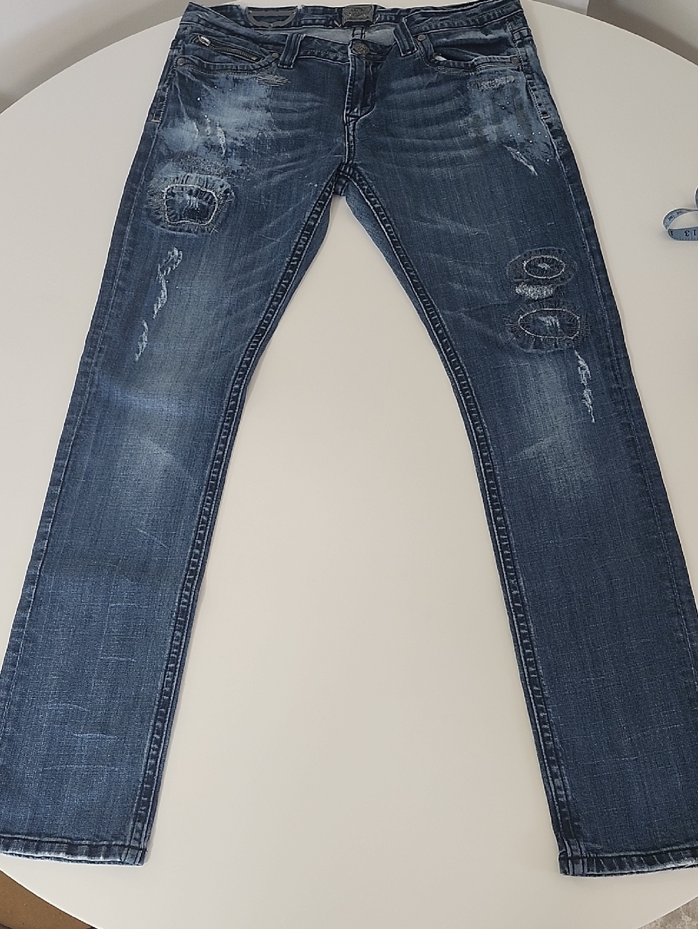 Rock Revival Women's Skinny Distressed Dark Blue Jeans